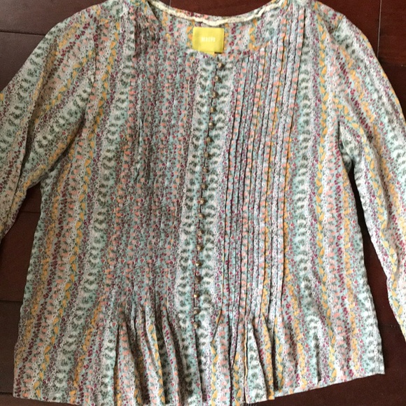 Anthropologie blouse small flower print top - Picture 2 of 5